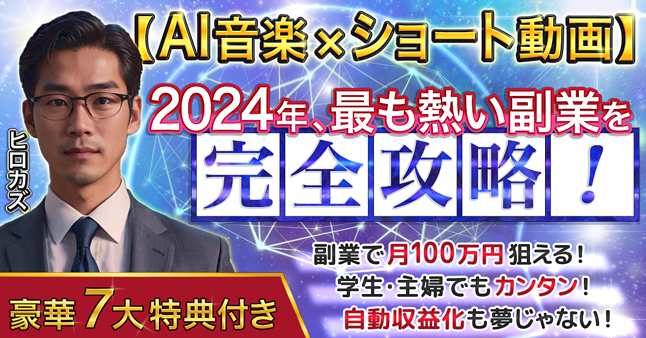 【AI音楽xショート動画】2024年最も熱い副業を完全攻略!