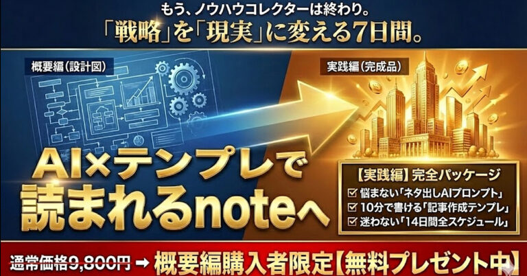 【実践編】note初心者でも14日でフォロワー363人・3,858PV！【実績・スキル・SNS不要】AIとテンプレで“読まれる発信”を育てる『note仕込み』プログラム